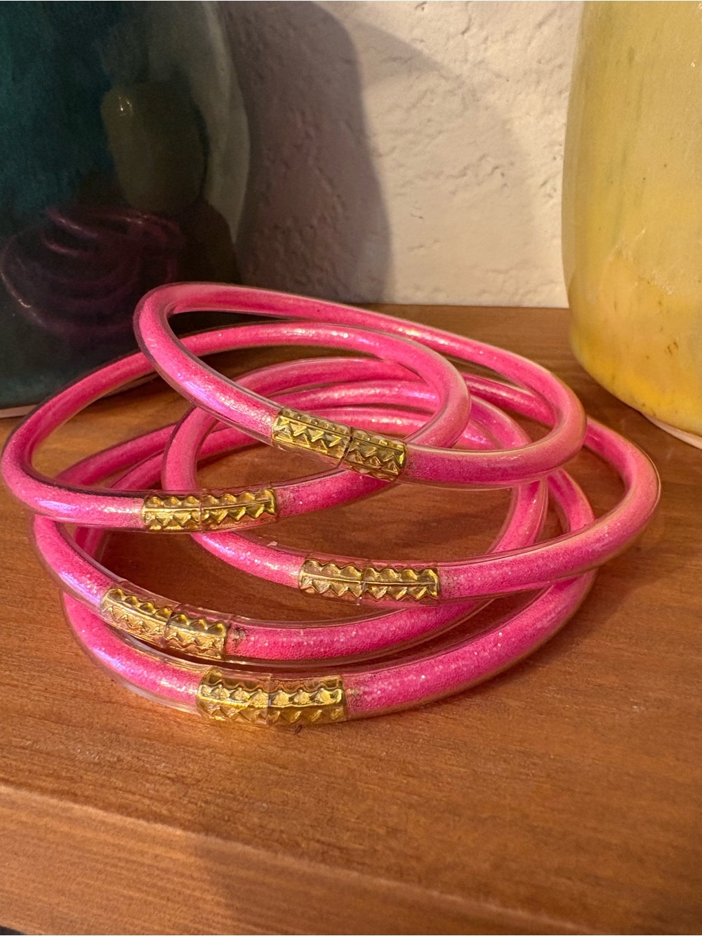 Pink Glitter Cord Bracelet Set - Unbranded